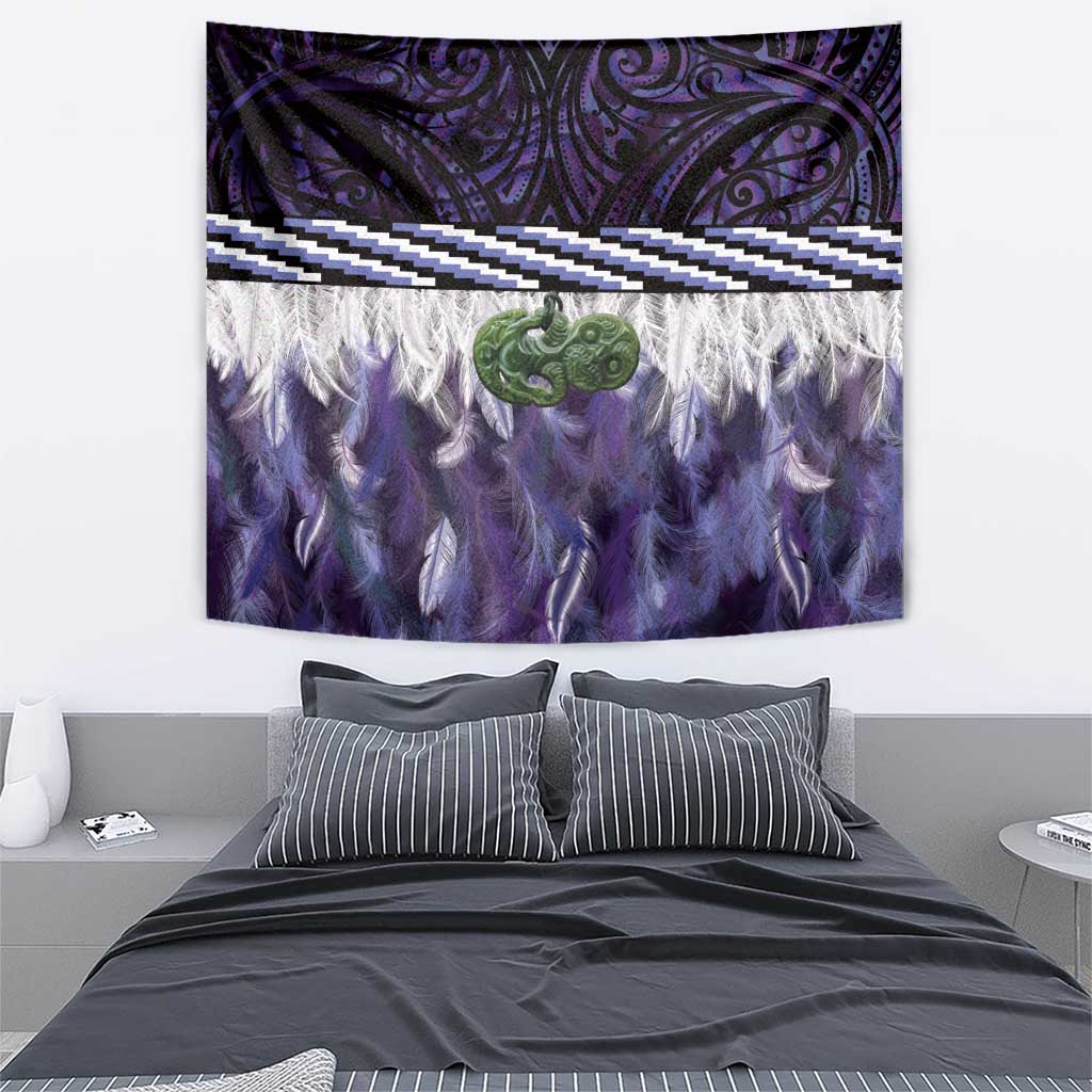 Purple Traditional Cloak Aotearoa Tapestry Maori Paua Shell Korowai Pattern