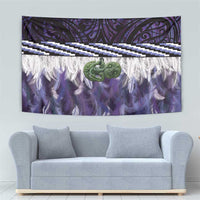Purple Traditional Cloak Aotearoa Tapestry Maori Paua Shell Korowai Pattern
