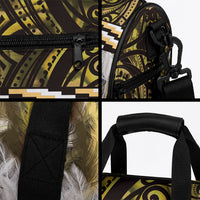 Yellow Traditional Cloak Aotearoa Duffle Bag Maori Paua Shell Korowai Pattern LT14 - Polynesian Pride