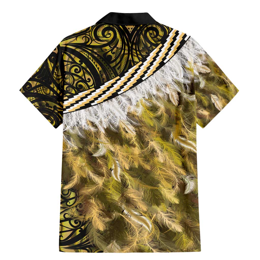 Yellow Traditional Cloak Aotearoa Family Matching Mermaid Dress and Hawaiian Shirt Maori Paua Shell Korowai Pattern