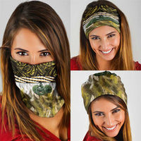 Yellow Traditional Cloak Aotearoa Neck Gaiter Maori Paua Shell Korowai Pattern - Polynesian Pride