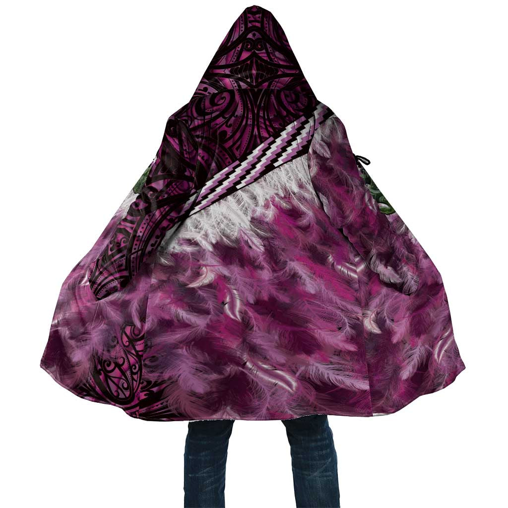 Pink Traditional Cloak Aotearoa Cloak Maori Paua Shell Korowai Pattern - Polynesian Pride