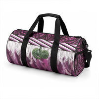 Pink Traditional Cloak Aotearoa Duffle Bag Maori Paua Shell Korowai Pattern LT14 - Polynesian Pride