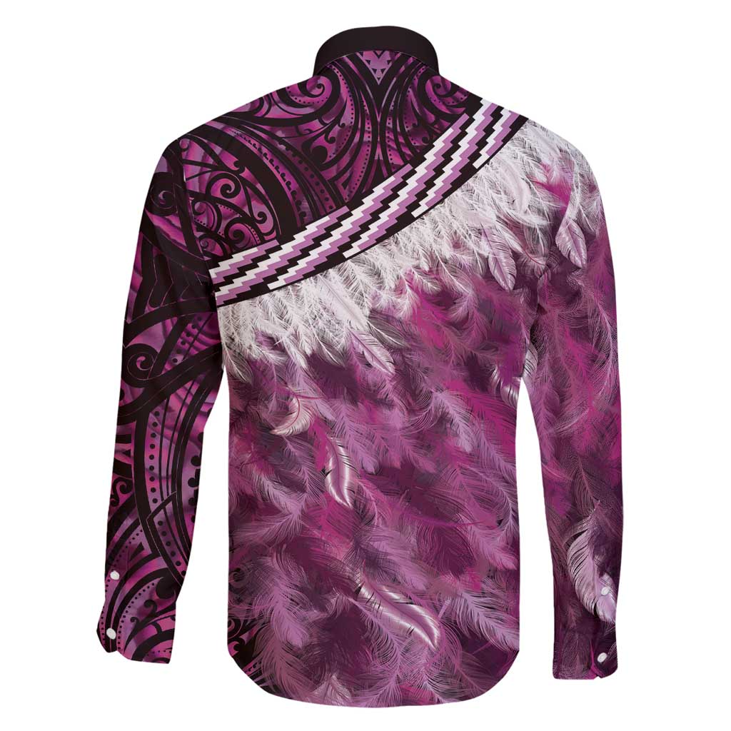 Pink Traditional Cloak Aotearoa Family Matching Off Shoulder Short Dress and Hawaiian Shirt Maori Paua Shell Korowai Pattern