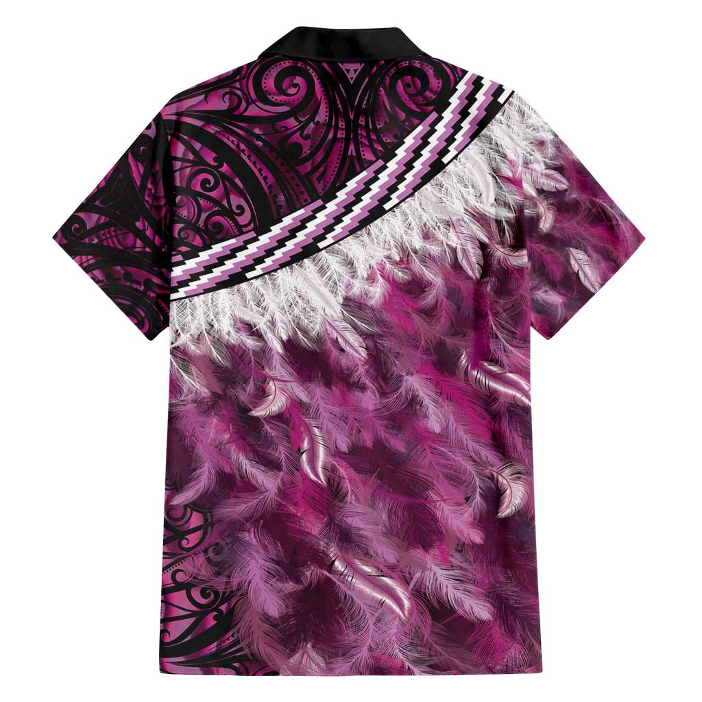 Pink Traditional Cloak Aotearoa Family Matching Tank Maxi Dress and Hawaiian Shirt Maori Paua Shell Korowai Pattern