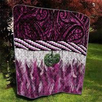 Pink Traditional Cloak Aotearoa Quilt Maori Paua Shell Korowai Pattern