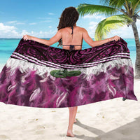Pink Traditional Cloak Aotearoa Sarong Maori Paua Shell Korowai Pattern