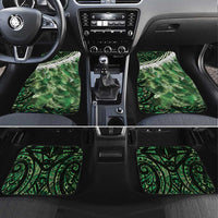 Green Traditional Cloak Aotearoa Car Mats Maori Paua Shell Korowai Pattern