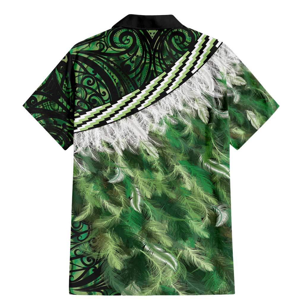 Green Traditional Cloak Aotearoa Family Matching Mermaid Dress and Hawaiian Shirt Maori Paua Shell Korowai Pattern