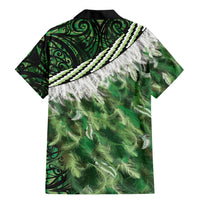 Green Traditional Cloak Aotearoa Family Matching Mermaid Dress and Hawaiian Shirt Maori Paua Shell Korowai Pattern