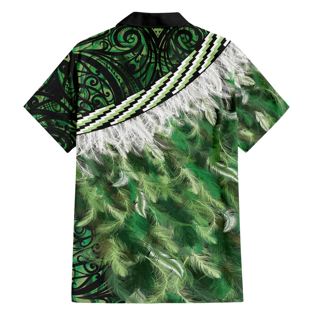 Green Traditional Cloak Aotearoa Family Matching Puletasi and Hawaiian Shirt Maori Paua Shell Korowai Pattern