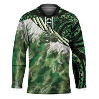 Green Traditional Cloak Aotearoa Hockey Jersey Maori Paua Shell Korowai Pattern - Polynesian Pride