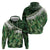 Green Traditional Cloak Aotearoa Hoodie Maori Paua Shell Korowai Pattern