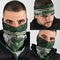 Green Traditional Cloak Aotearoa Neck Gaiter Maori Paua Shell Korowai Pattern - Polynesian Pride