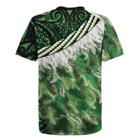 Green Traditional Cloak Aotearoa Rugby Jersey Maori Paua Shell Korowai Pattern