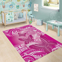 Polynesia Breast Cancer Awareness Area Rug Think Pink Ribbon Polynesian Butterflies LT14 - Polynesian Pride