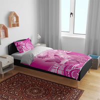 Polynesia Breast Cancer Awareness Bedding Set Think Pink Ribbon Polynesian Butterflies