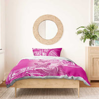 Polynesia Breast Cancer Awareness Bedding Set Think Pink Ribbon Polynesian Butterflies