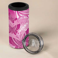 Personalised Polynesia Breast Cancer Awareness 4 in 1 Can Cooler Tumbler Think Pink Ribbon Polynesian Butterflies LT14 - Polynesian Pride