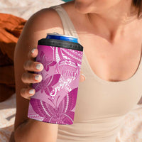 Personalised Polynesia Breast Cancer Awareness 4 in 1 Can Cooler Tumbler Think Pink Ribbon Polynesian Butterflies LT14 - Polynesian Pride