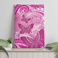 Polynesia Breast Cancer Awareness Canvas Wall Art Think Pink Ribbon Polynesian Butterflies
