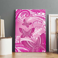 Polynesia Breast Cancer Awareness Canvas Wall Art Think Pink Ribbon Polynesian Butterflies