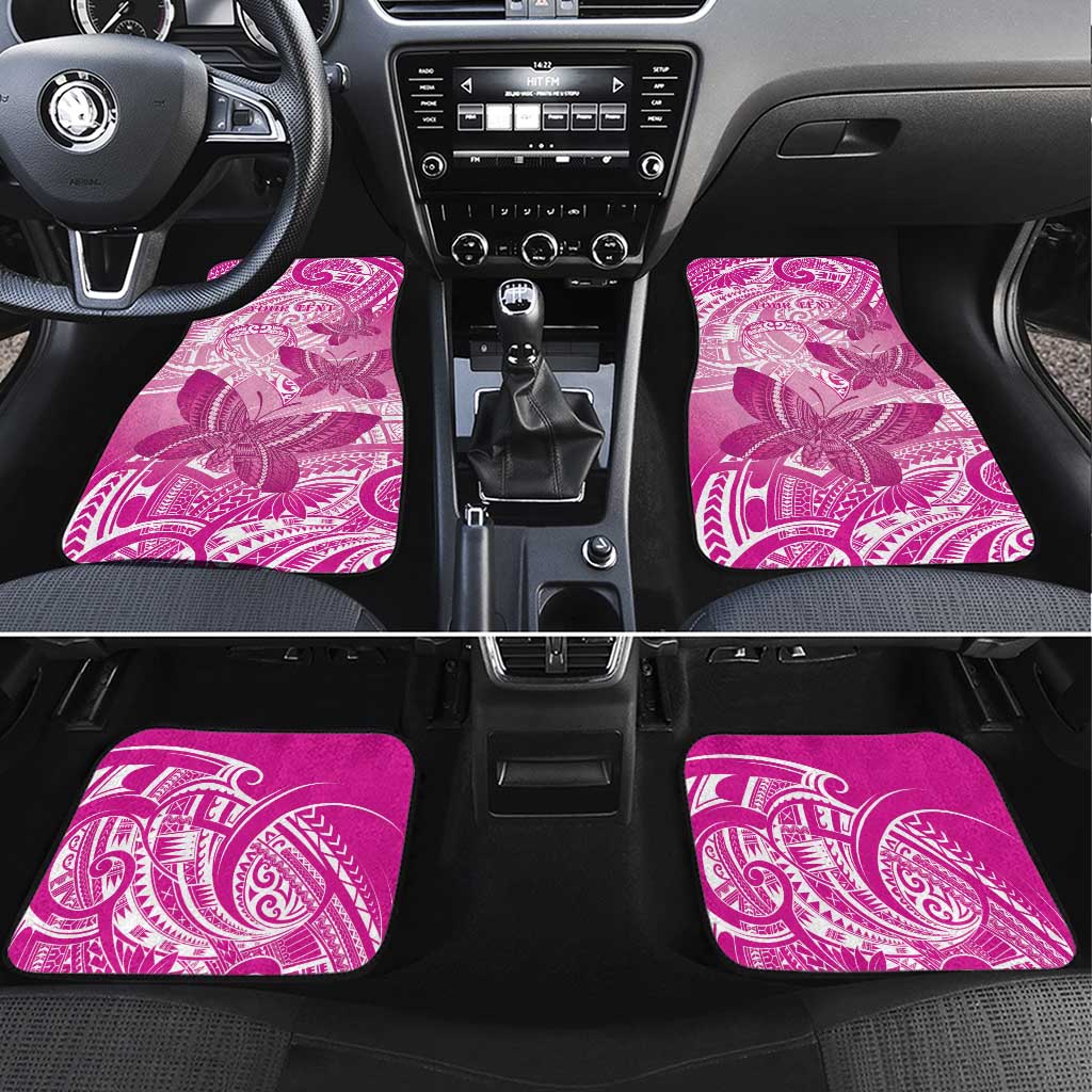 Personalised Polynesia Breast Cancer Awareness Car Mats Think Pink Ribbon Polynesian Butterflies