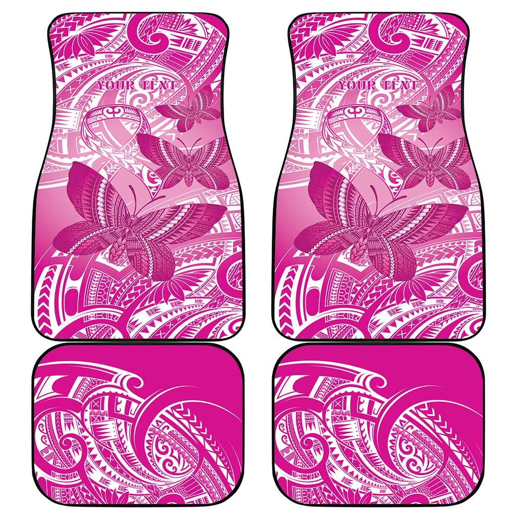Personalised Polynesia Breast Cancer Awareness Car Mats Think Pink Ribbon Polynesian Butterflies