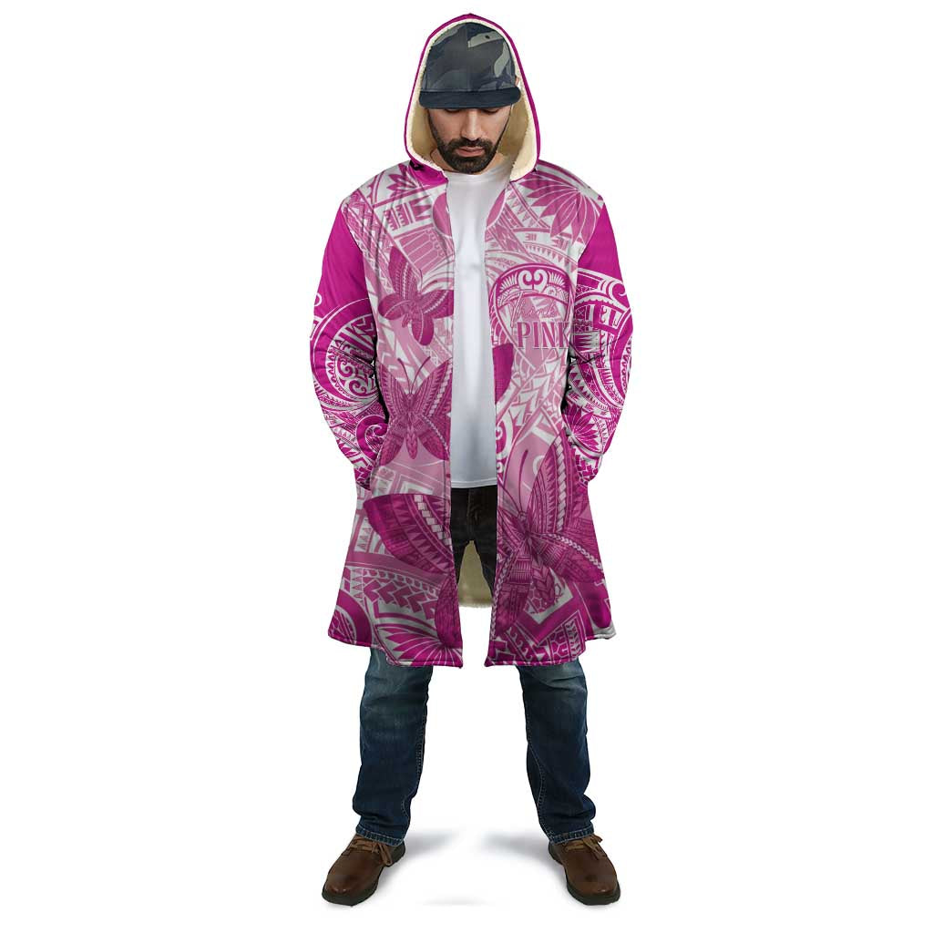 Personalised Polynesia Breast Cancer Awareness Cloak Think Pink Ribbon Polynesian Butterflies