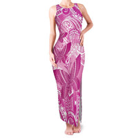 Personalised Polynesia Breast Cancer Awareness Family Matching Tank Maxi Dress and Hawaiian Shirt Think Pink Ribbon Polynesian Butterflies