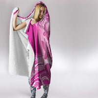 Polynesia Breast Cancer Awareness Hooded Blanket Think Pink Ribbon Polynesian Butterflies LT14 - Polynesian Pride