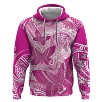 Personalised Polynesia Breast Cancer Awareness Hoodie Think Pink Ribbon Polynesian Butterflies