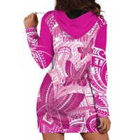 Personalised Polynesia Breast Cancer Awareness Hoodie Dress Think Pink Ribbon Polynesian Butterflies