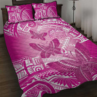 Polynesia Breast Cancer Awareness Quilt Bed Set Think Pink Ribbon Polynesian Butterflies