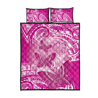 Polynesia Breast Cancer Awareness Quilt Bed Set Think Pink Ribbon Polynesian Butterflies