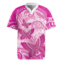 Personalised Polynesia Breast Cancer Awareness Rugby Jersey Think Pink Ribbon Polynesian Butterflies LT14 Pink - Polynesian Pride