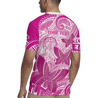 Personalised Polynesia Breast Cancer Awareness Rugby Jersey Think Pink Ribbon Polynesian Butterflies LT14 - Polynesian Pride