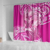 Polynesia Breast Cancer Awareness Shower Curtain Think Pink Ribbon Polynesian Butterflies LT14 - Polynesian Pride