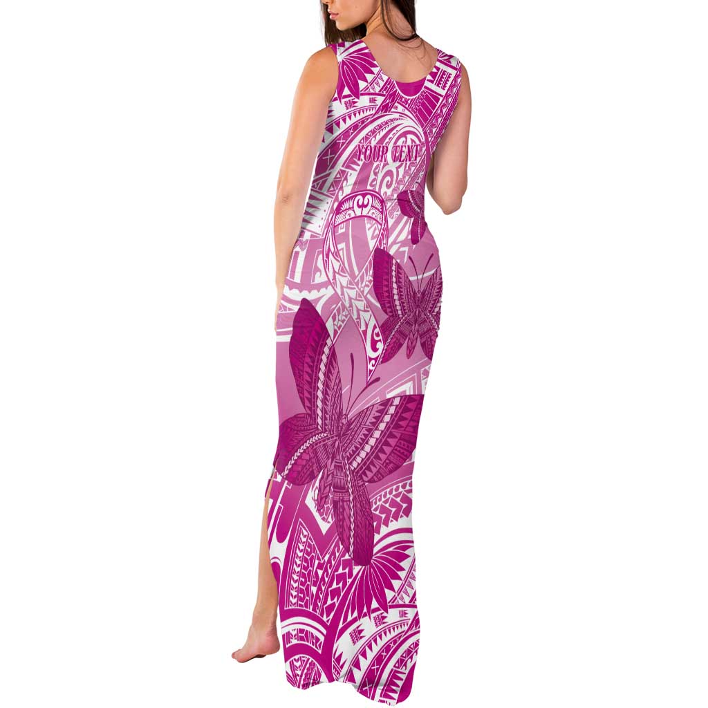 Personalised Polynesia Breast Cancer Awareness Tank Maxi Dress Think Pink Ribbon Polynesian Butterflies LT14 - Polynesian Pride