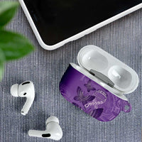 Polynesia Lupus Awareness Month AirPods Case Warrior Purple Ribbon Polynesian Butterflies LT14 - Polynesian Pride