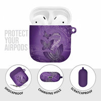 Polynesia Lupus Awareness Month AirPods Case Warrior Purple Ribbon Polynesian Butterflies LT14 - Polynesian Pride