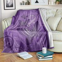 Polynesia Lupus Awareness Month Blanket Warrior Purple Ribbon Polynesian Butterflies