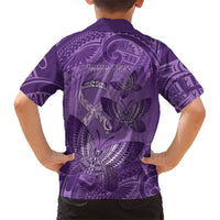 Personalised Polynesia Lupus Awareness Month Family Matching Puletasi and Hawaiian Shirt Warrior Purple Ribbon Polynesian Butterflies LT14 - Polynesian Pride