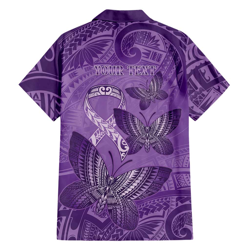 Personalised Polynesia Lupus Awareness Month Family Matching Puletasi and Hawaiian Shirt Warrior Purple Ribbon Polynesian Butterflies LT14 - Polynesian Pride