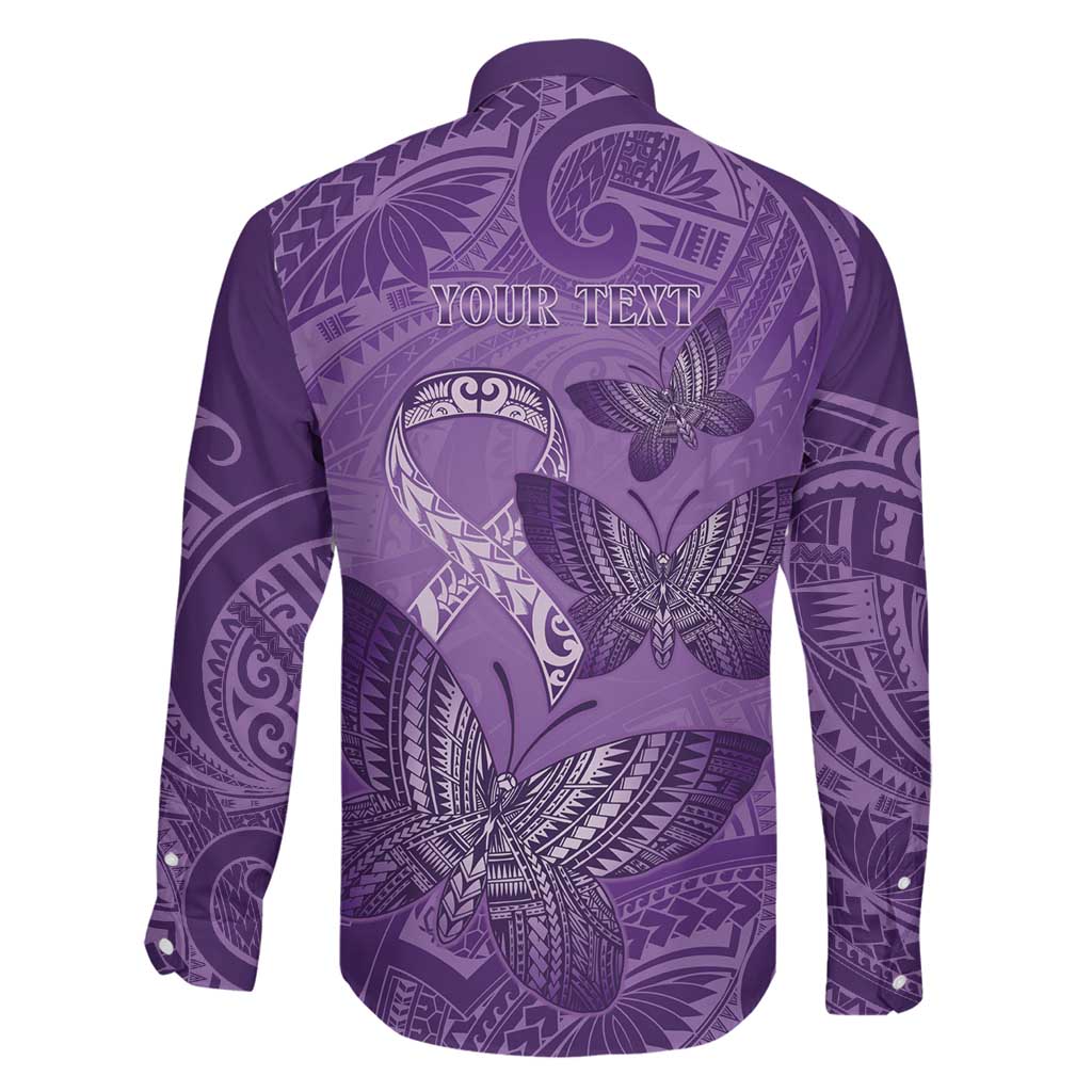 Personalised Polynesia Lupus Awareness Month Family Matching Puletasi and Hawaiian Shirt Warrior Purple Ribbon Polynesian Butterflies LT14 - Polynesian Pride