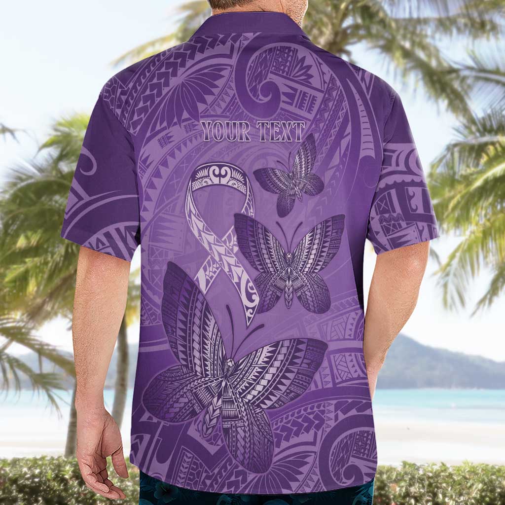 Personalised Polynesia Lupus Awareness Month Hawaiian Shirt Warrior Purple Ribbon Polynesian Butterflies LT14 - Polynesian Pride