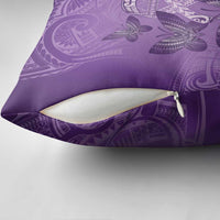 Polynesia Lupus Awareness Month Pillow Cover Warrior Purple Ribbon Polynesian Butterflies LT14 - Polynesian Pride