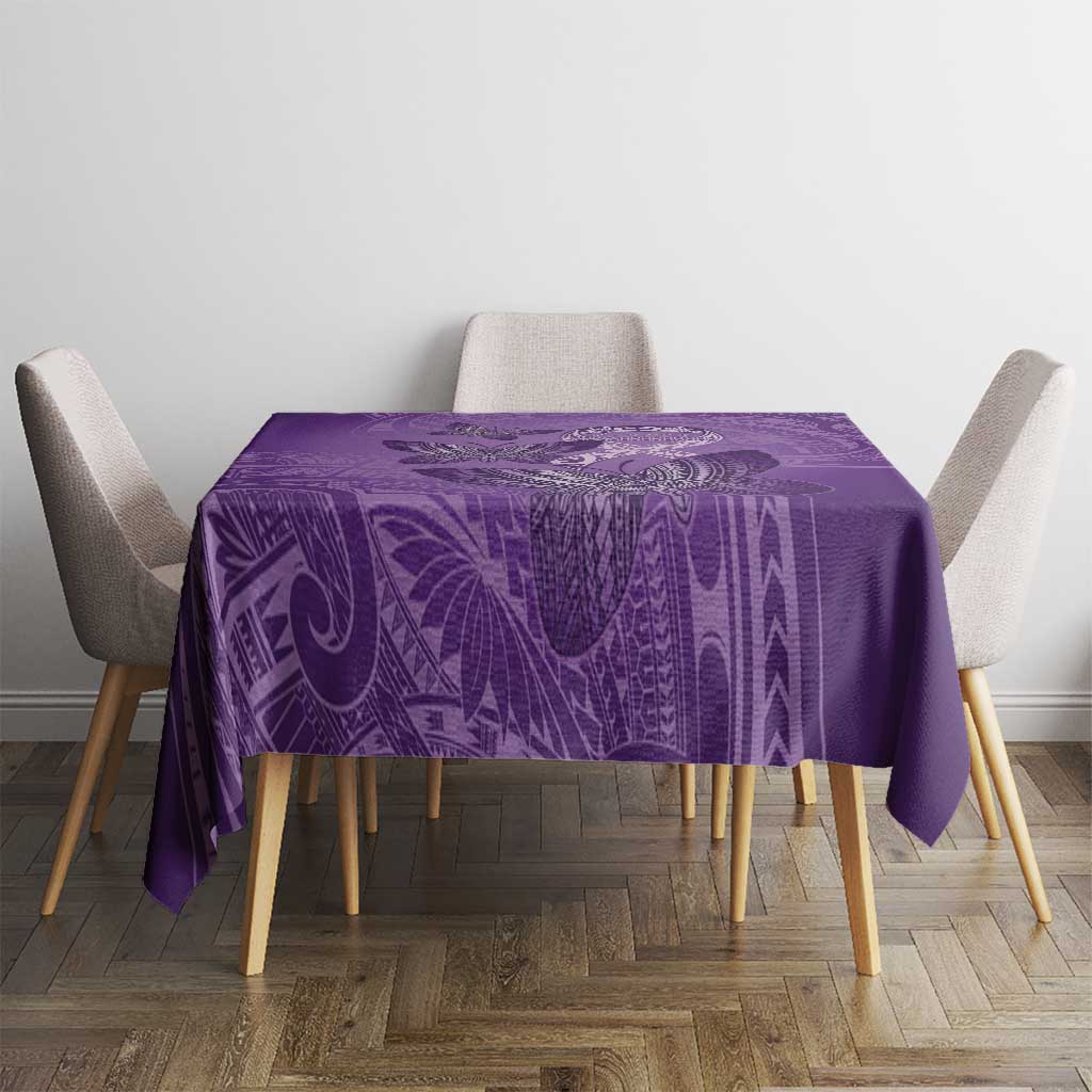 Polynesia Lupus Awareness Month Tablecloth Warrior Purple Ribbon Polynesian Butterflies