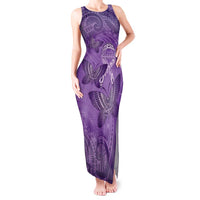 Personalised Polynesia Lupus Awareness Month Tank Maxi Dress Warrior Purple Ribbon Polynesian Butterflies LT14 Women Purple - Polynesian Pride