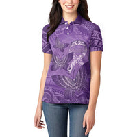 Personalised Polynesia Lupus Awareness Month Women Polo Shirt Warrior Purple Ribbon Polynesian Butterflies